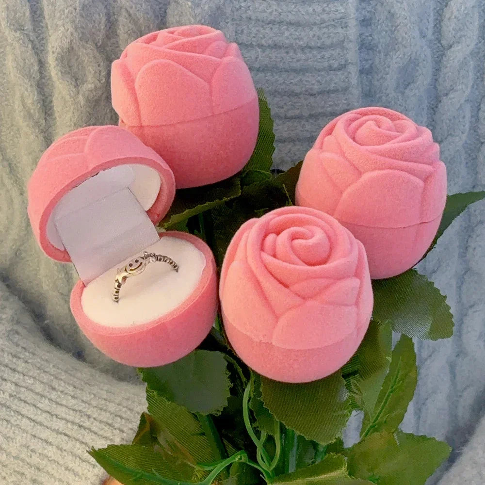 Heart Love Necklace with Rose Flower Gift Set