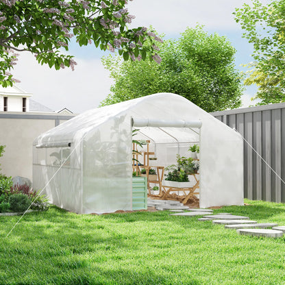 Outsunny 13' x 10' Arch Walk-In Greenhouse with Mesh Windows