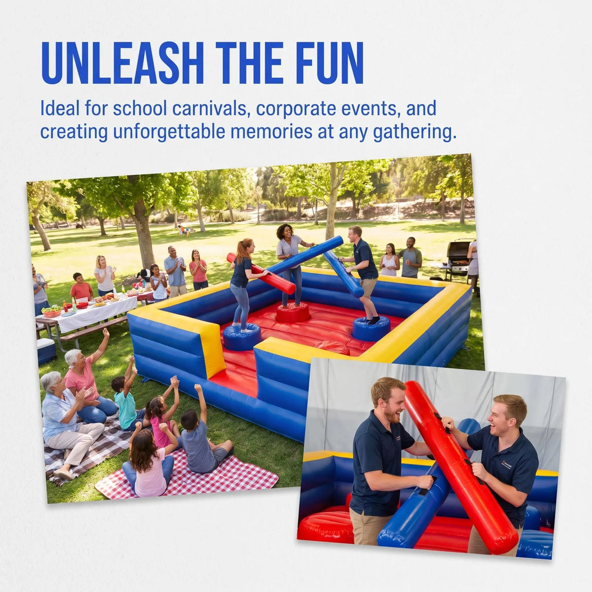 13x13ft Inflatable Gladiator Jousting Arena Party Game Set
