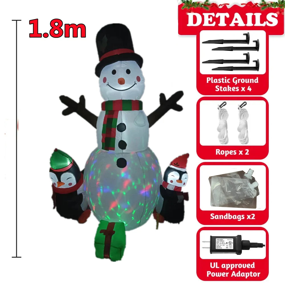 Inflatable Christmas Decorations with Built-in LED Lights