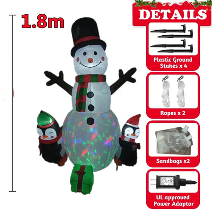 Inflatable Christmas Decorations with Built-in LED Lights