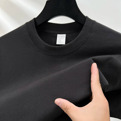Men's 100% Cotton Solid Color Casual Short-Sleeve T-Shirt