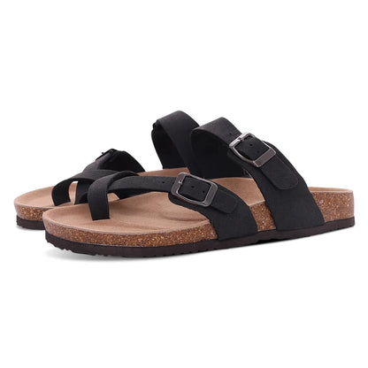 Litfun Leather Cork Slippers