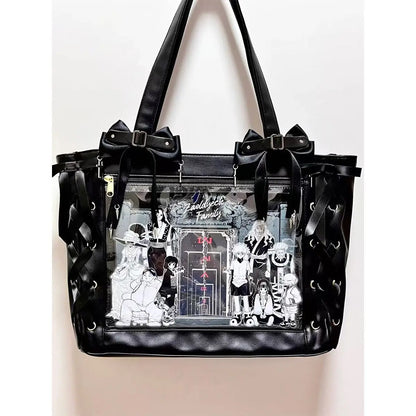 Japanese Cute Ribbon Ita Bag Transparent Lolita Tote Bag