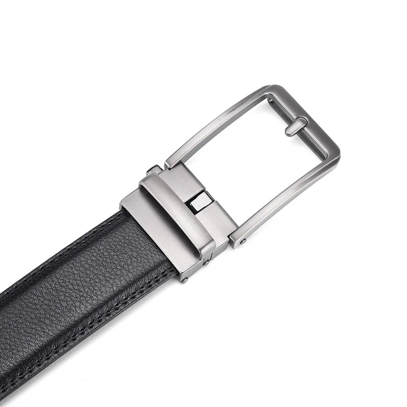Leather Metal Automatic Buckle Belt