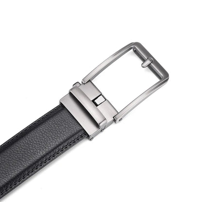 Leather Metal Automatic Buckle Belt