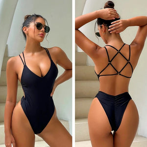 Shiny Stylish One-Piece Swimwear