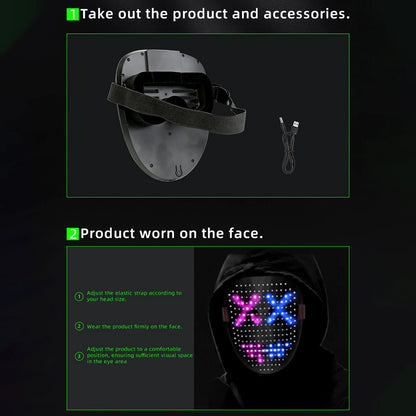 Gesture-Sensing Face-Transforming LED Light-Up Mask