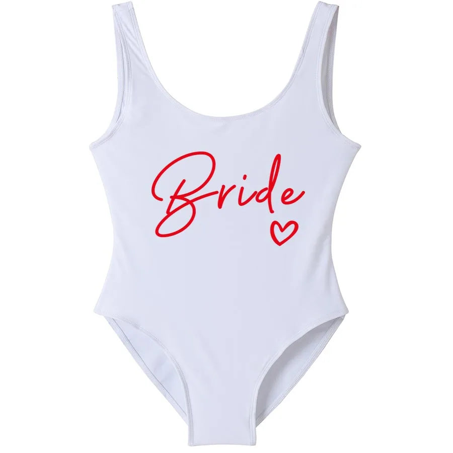 Women’s "Bride" & "Team Bride" One-Piece Swimsuit