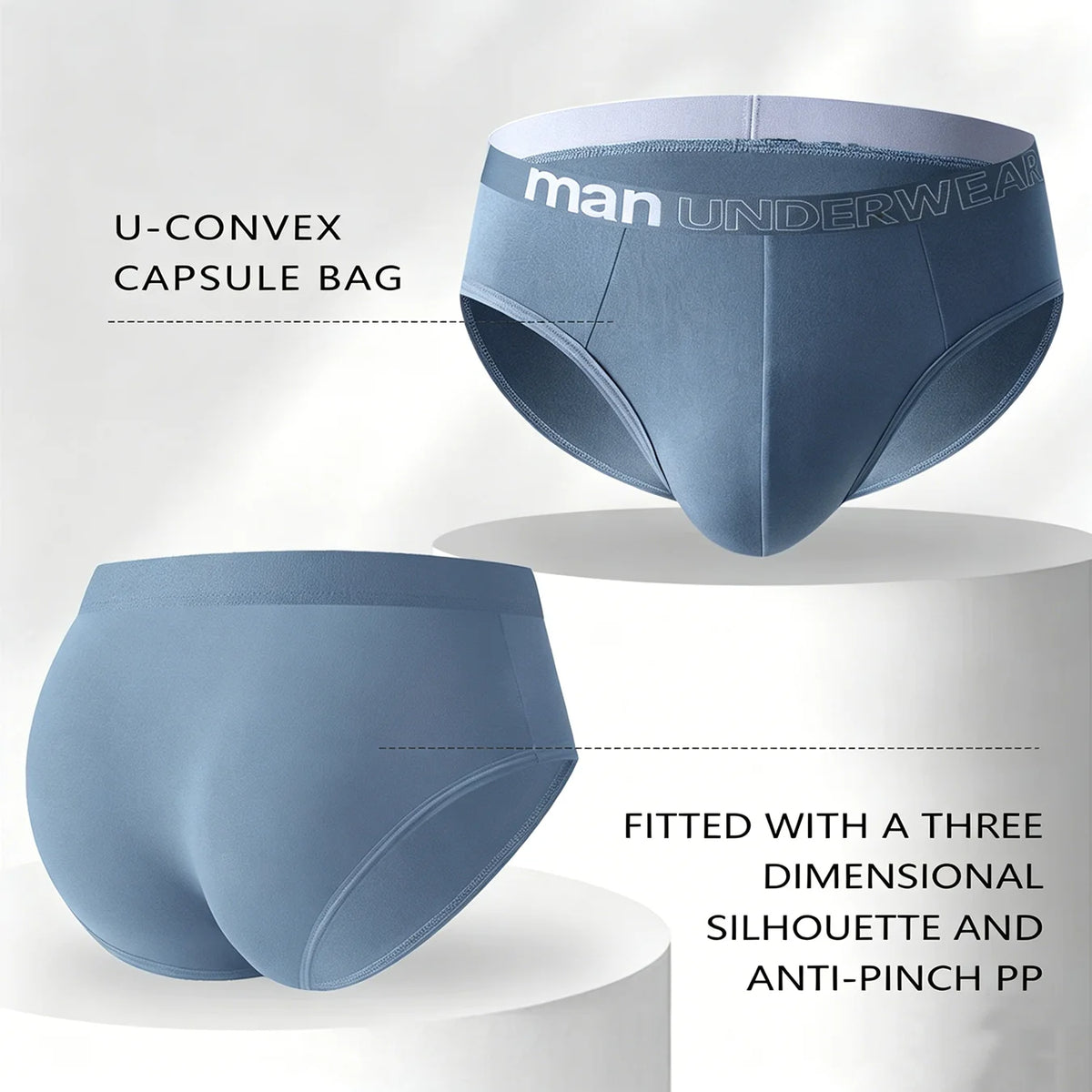 6/12 Pack Men's Letter Print Elastic Briefs