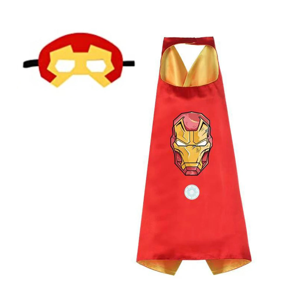 Kids' Superhero Capes & Masks Set – Cartoon Dress-Up Costume Party Favor