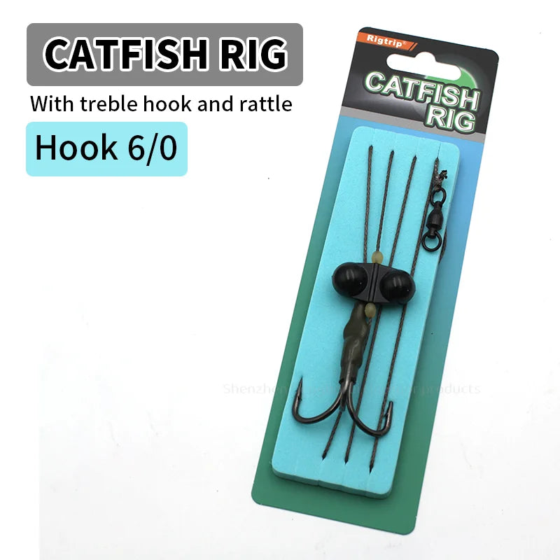 Heavy-Duty Catfish Rattle Rig with Double Hooks