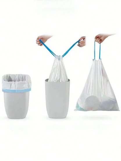 Thick Tear-Off Drawstring Trash Can Liners