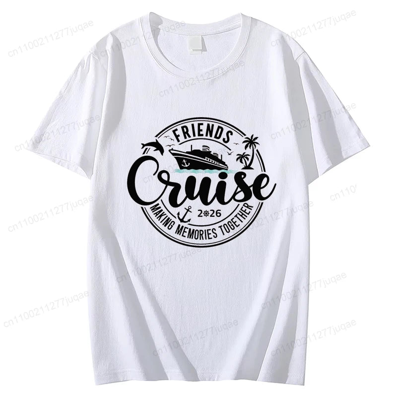 Women’s Cruise Squad 2026 Graphic T-Shirt – Casual Short Sleeve Vacation Tee