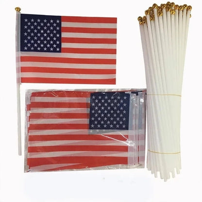 50-Piece Handheld Mini American Stick Flags (5.5" x 8.2")