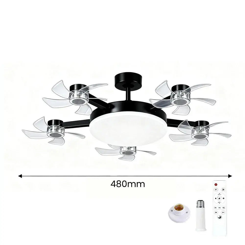 Drone-Style LED Ceiling Fan Light with Remote Control