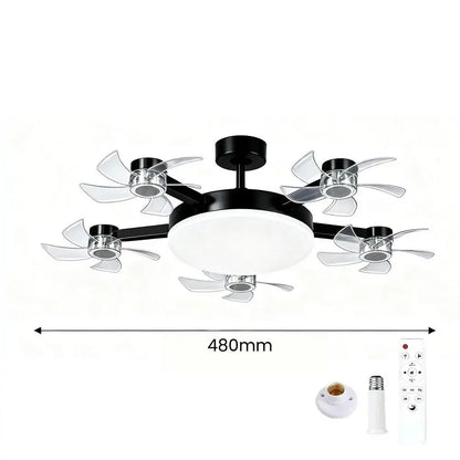 Drone-Style LED Ceiling Fan Light with Remote Control