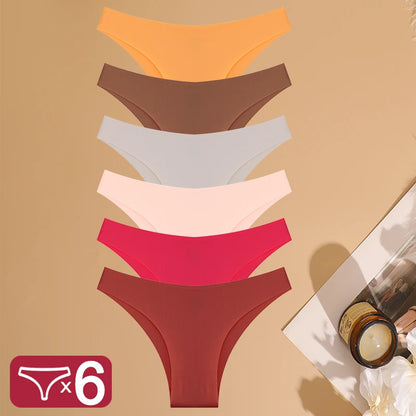FINETOO 6Pcs Seamless Low Waist Panties