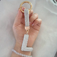 Sparkling Rhinestone Alphabet Keychain