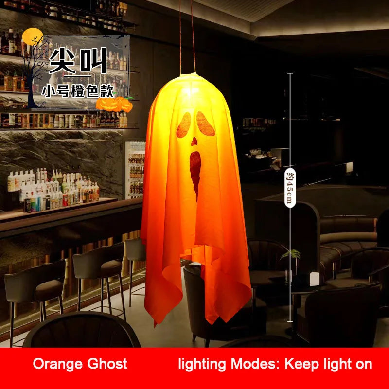 Hanging LED Light-Up Ghost Halloween Decoration