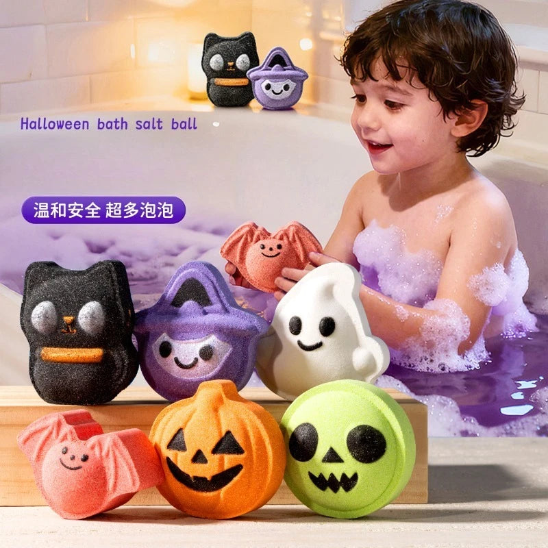 Halloween Bath Bombs Gift Set – Pumpkin, Black Cat & Ghost Fizzies