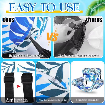 Inflatable Water Hammock Floatie with Armrests