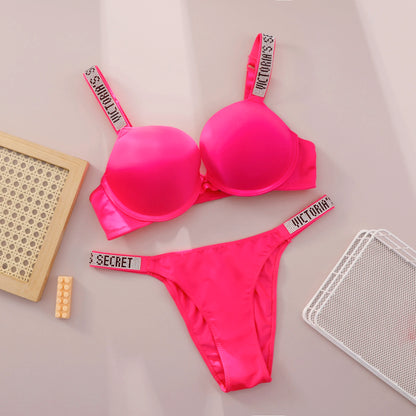 Women's Seamless Lace Push-Up Bra & Panty Lingerie Set