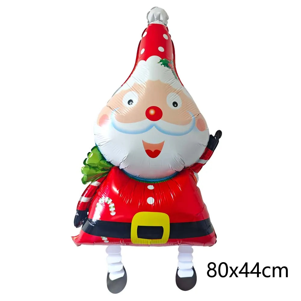 Large Standing 4D Foil Christmas Balloon - Inflatable Holiday Decor with Base