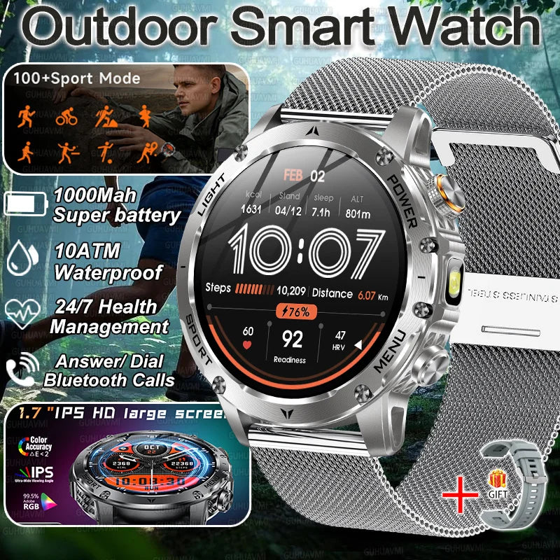 Military Smart Watch 1000Mah Battery
