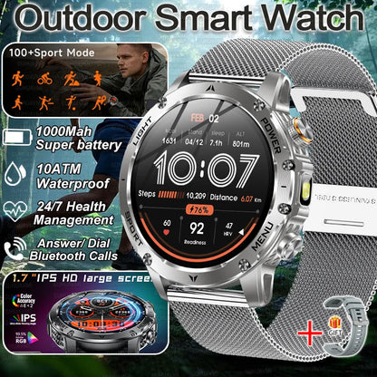 Military Smart Watch 1000Mah Battery