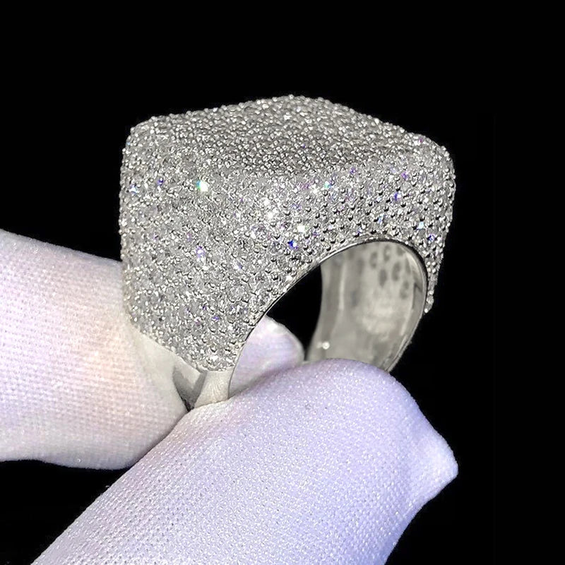 Huitan Square Shaped Ring with Shining Cubic Zirconia