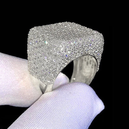 Huitan Square Shaped Ring with Shining Cubic Zirconia
