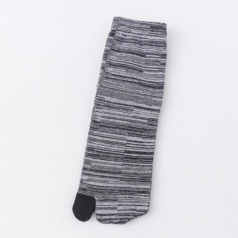 Unisex Retro Striped Cotton Tabi Split-Toe Socks (5-Pack)