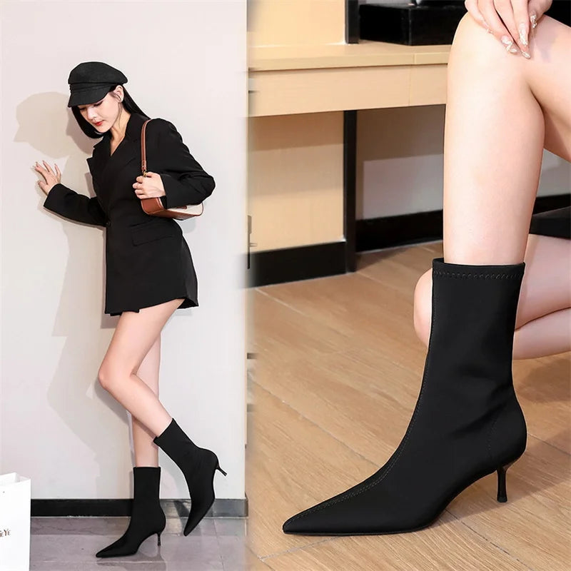 Stretch Ankle Boots