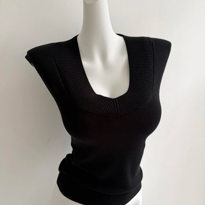 Women's Korean Style V-Neck Slim Fit Knitted T-Shirt