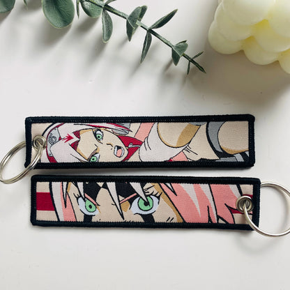 Anime Character Embroidered Key Tag