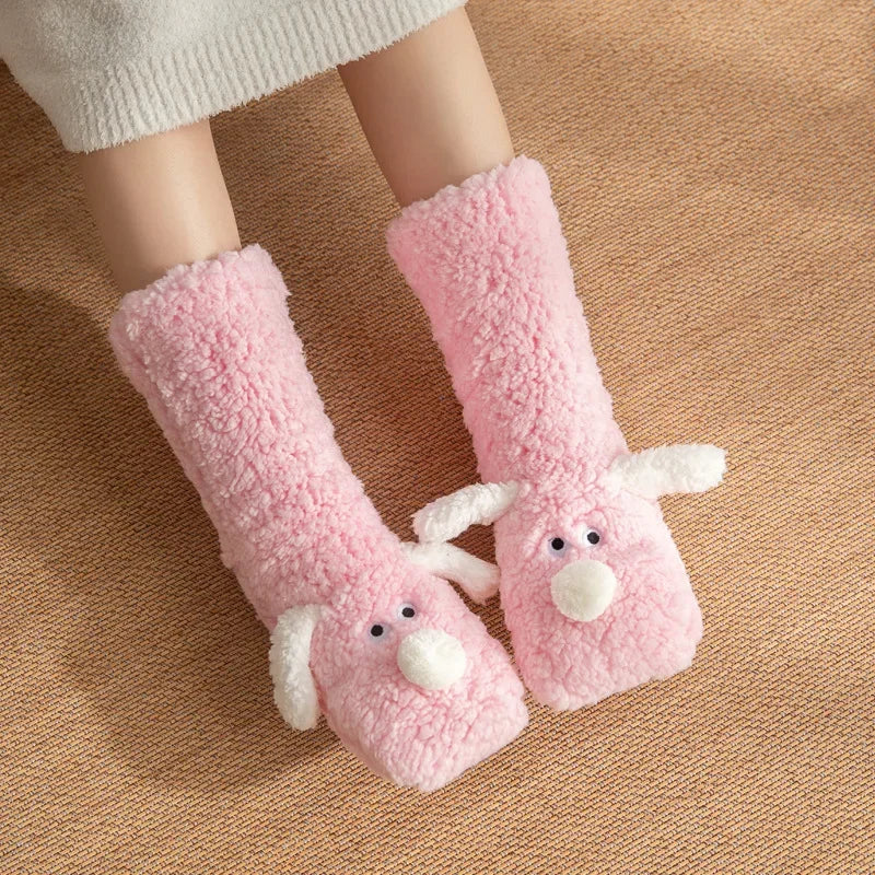 Animal Face Warm Carpet Socks