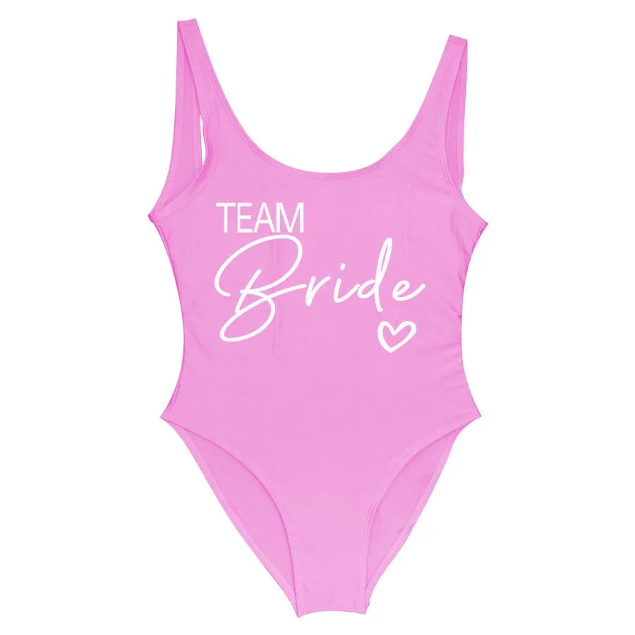 Women’s "Bride" & "Team Bride" One-Piece Swimsuit