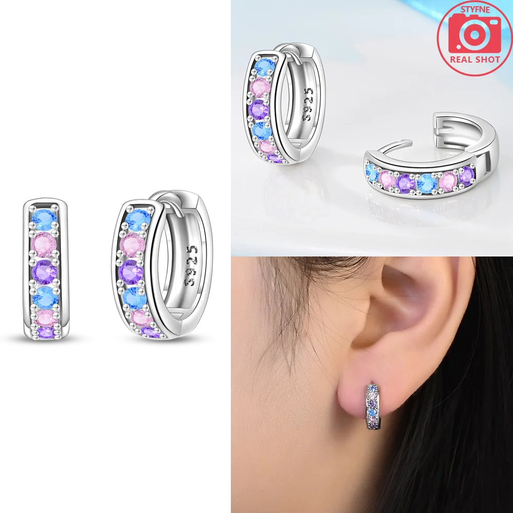925 Sterling Silver Dancing Bee Hoop Earrings – Cute Enamel Zircon Jewelry