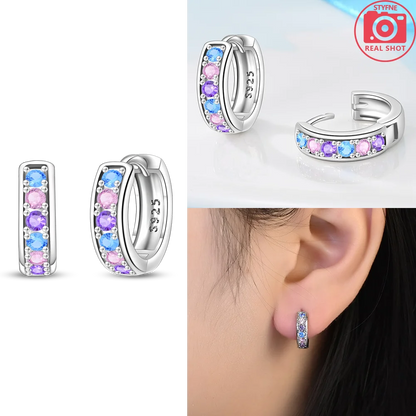 925 Sterling Silver Dancing Bee Hoop Earrings – Cute Enamel Zircon Jewelry