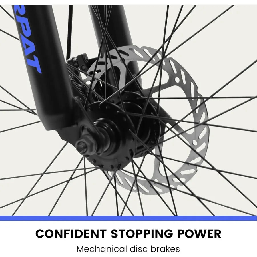 Ecarpat Full Front Suspension Mountain Bike with 21 Speed Steel Frame and Dual Disc Brakes