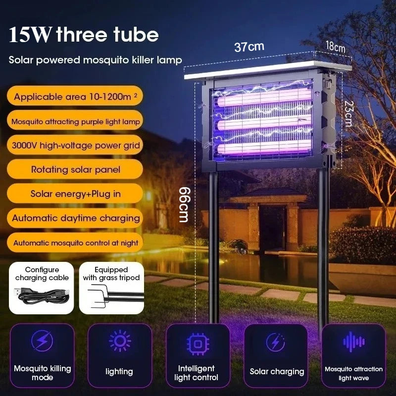 JOYINLED Solar Powered Waterproof Mosquito Killer Lamp and Outdoor Garden Light