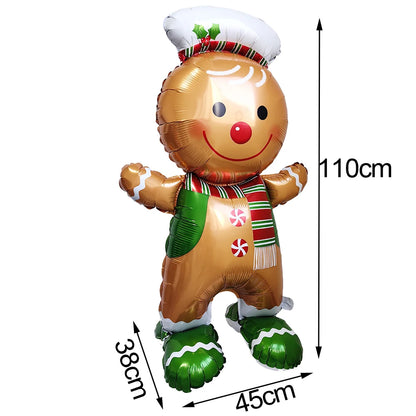 Standing Christmas Foil Balloons, Giant Christmas Tree Santa Snowman Reindeer Rocking Horse Balloons