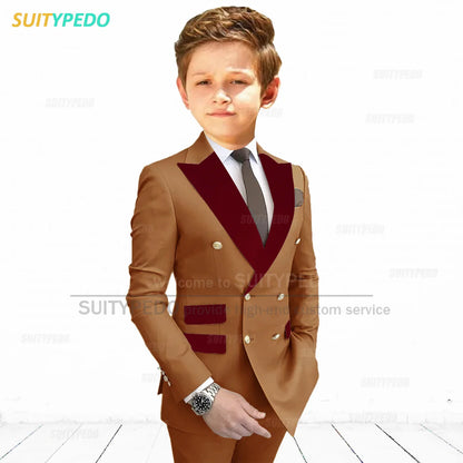 Slim Fit Peaked Lapel Formal Blazer and Pants Two Piece Suit