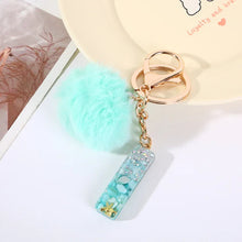 Letter Key Pendant With Green Fluffy Pompom