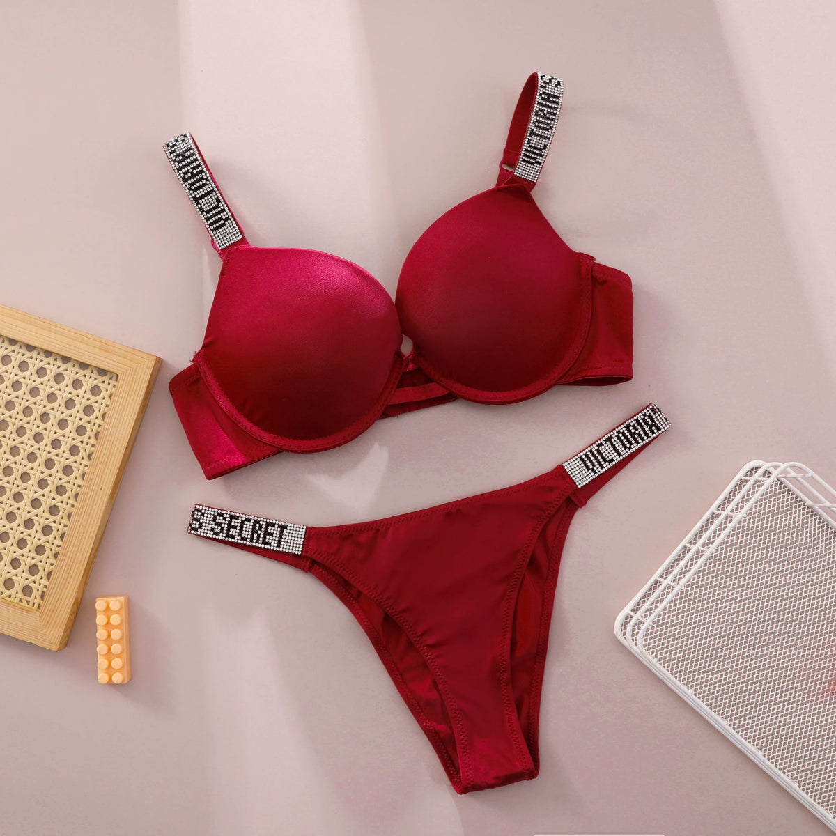 Women's Seamless Lace Push-Up Bra & Panty Lingerie Set
