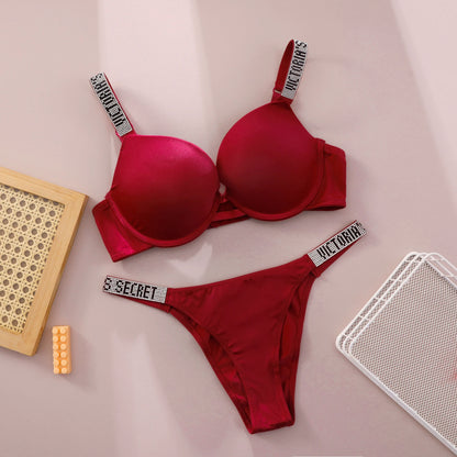 Women's Seamless Lace Push-Up Bra & Panty Lingerie Set