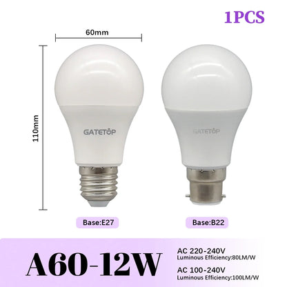 High-Efficiency Energy Saving LED Light Bulbs (E27 / B22 Base)