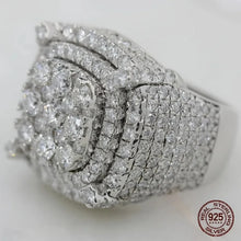 3Ct 925 Sterling Silver Cluster Ring