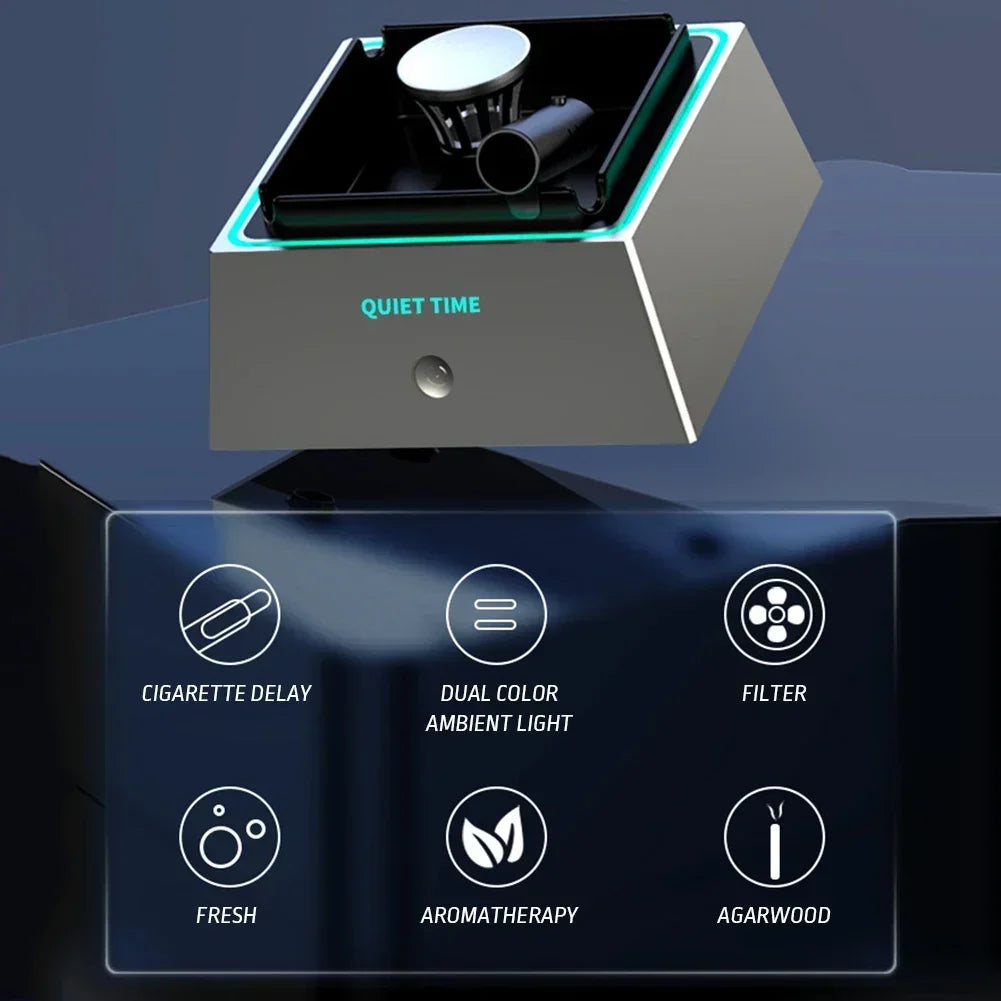 Smart Air Purifier Ashtray with Atmosphere Light and Odor Filter